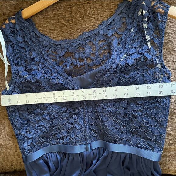 Navy Blue Formal Prom Bridesmaid Dress SIZE 10 David’s Bridal F19328 Marine Dark - Picture 11 of 12